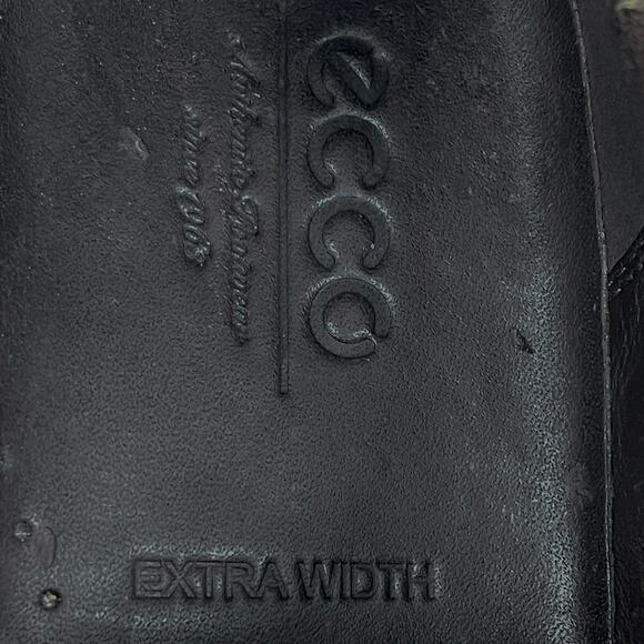 Ecco Shock Point Oxfords Sz 9 43 Extra Width Brown Distressed Leather Mens Shoes - Picture 12 of 13